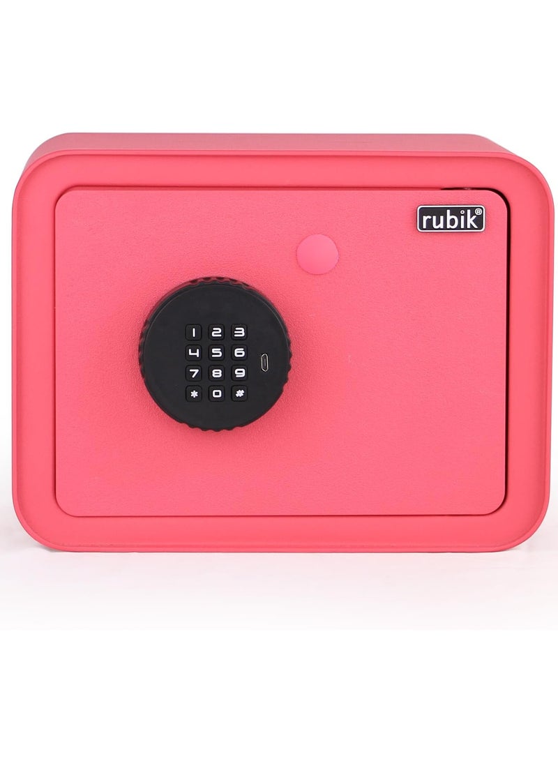 Rubik Piggy Bank Safe with Digital Password and Key Lock, Cash Coins Drop Slot Money Saving Box for Kids Boys Girls Adults (18x24x16cm) Pink - Image 4